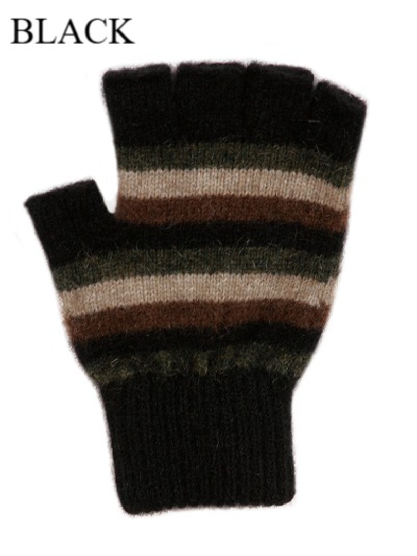 Merino Possum Stripe Fingerless Glove image 1